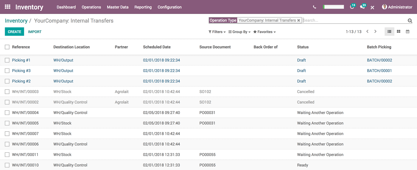 odoo inventory screenshot